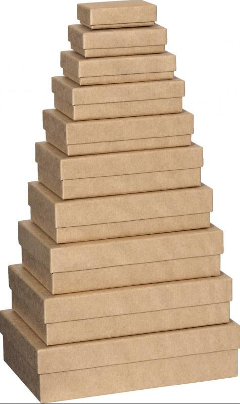 Stewo Geschenkbox – 10-teilig – Strukturprägung – sortierte Masse (80 × 25 × 55 mm bis 260 × 70 × 170 mm)