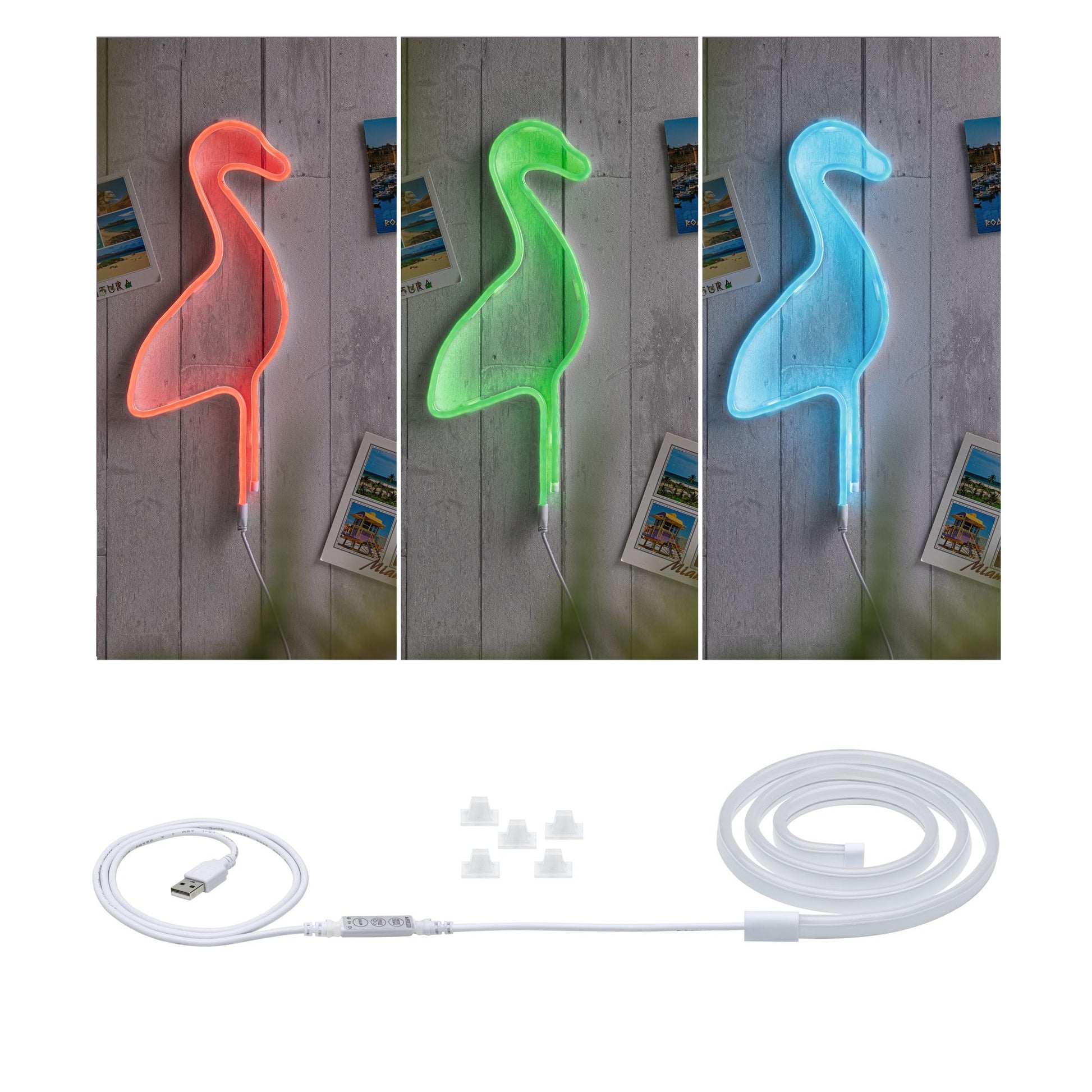 Paulmann LED-Strip – 1 m, 10 lm, 5 W, RGB, dimmbar, weiss, USB, Kabelbedienung