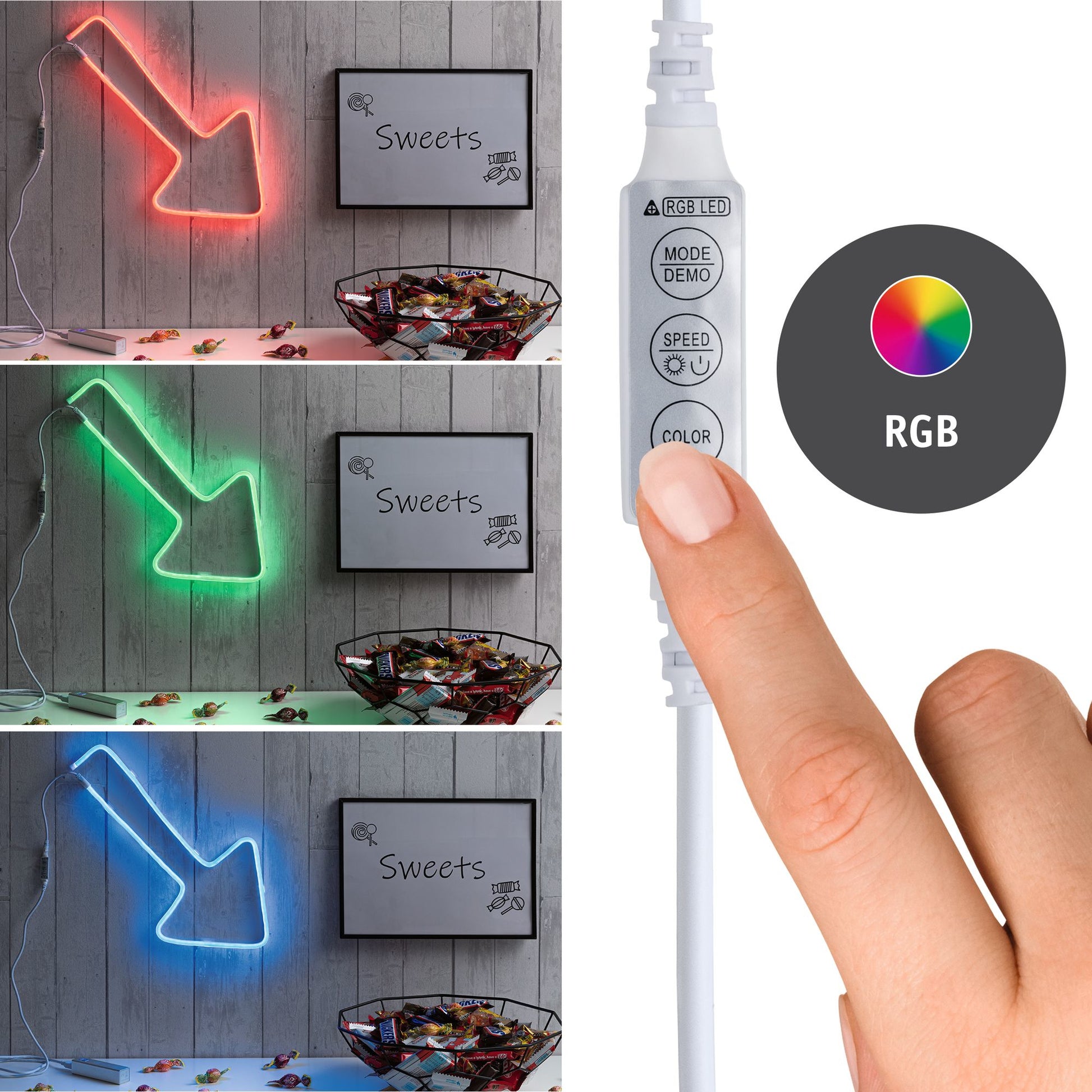 Paulmann LED-Strip – 1 m, 10 lm, 5 W, RGB, dimmbar, weiss, USB, Kabelbedienung