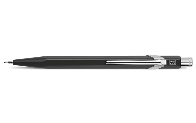 Caran d-Ache 849 Druckbleistift – 0,7 mm – Aluminium – Schwarz/Silber – Mit Radierer