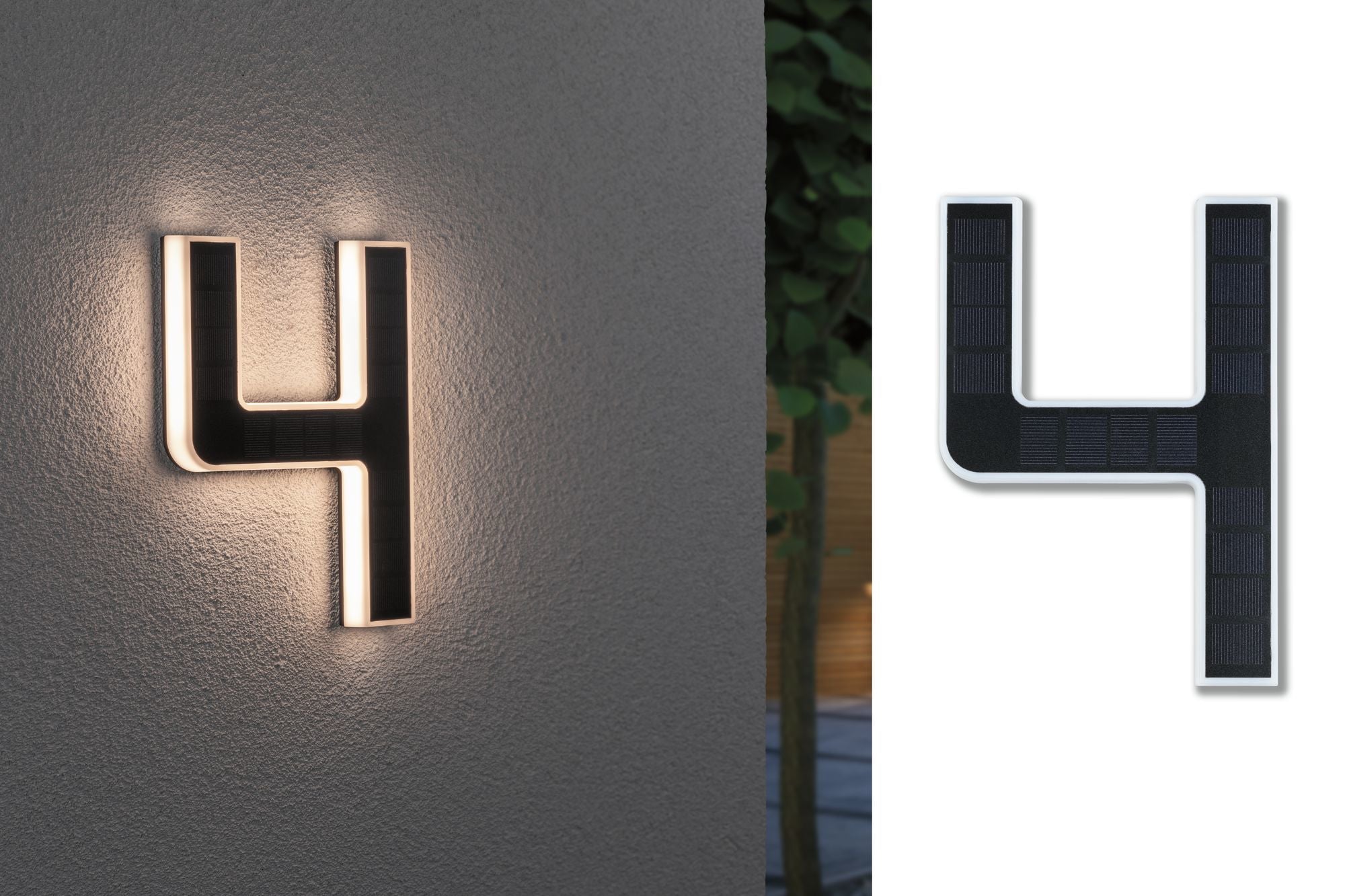 Paulmann Aussenwandleuchte – Warmweiss, 3000 K, IP44, Akku & Solar, Dämmerungssensor, Schwarz, Kunststoff