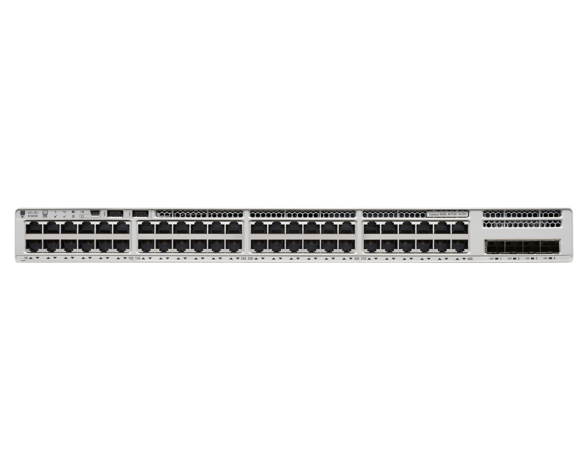Cisco Catalyst 9200L – Managed Switch – 48×GbE, 4×10G SFP+, L3, PoE+ 370 W, 1U
