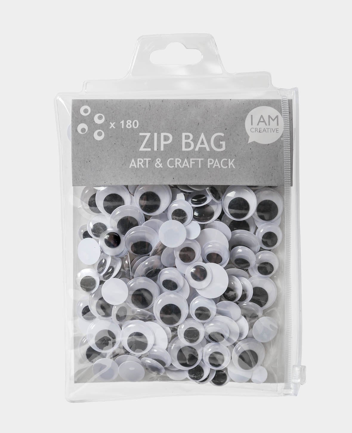 I am Creative Wackelaugen-Set – Ø 1,0–2,0 cm – 180 Stück