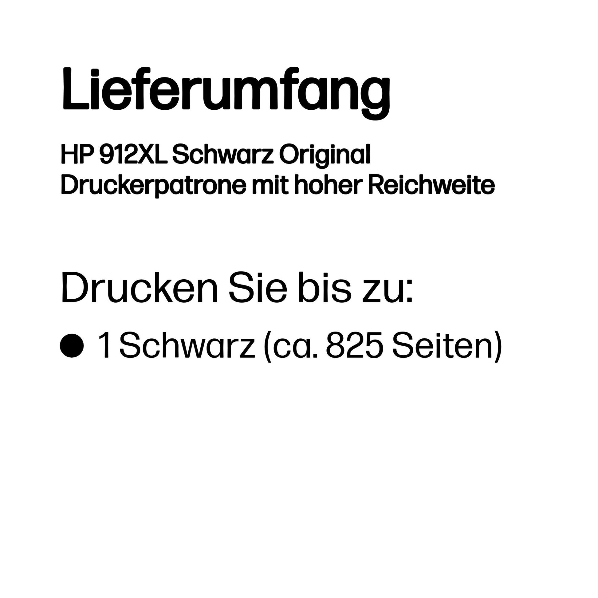HP 912XL Schwarz Tintenpatrone (Original) – 720 Seiten – für OfficeJet/OfficeJet Pro