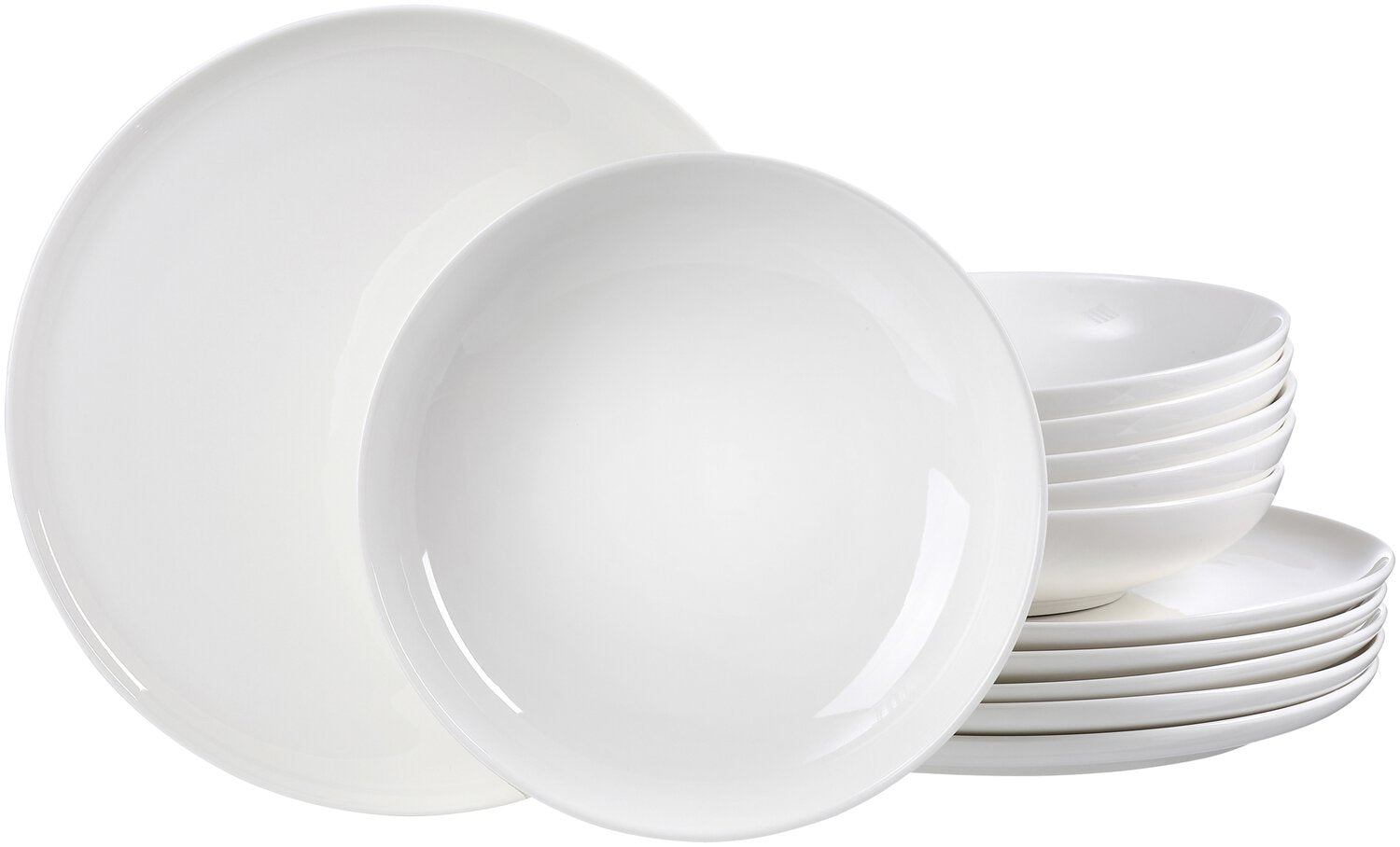 Ritzenhoff & Breker Geschirrset Skagen – 12-teiliges Set, Ø 26,5/21,5 cm, Porzellan