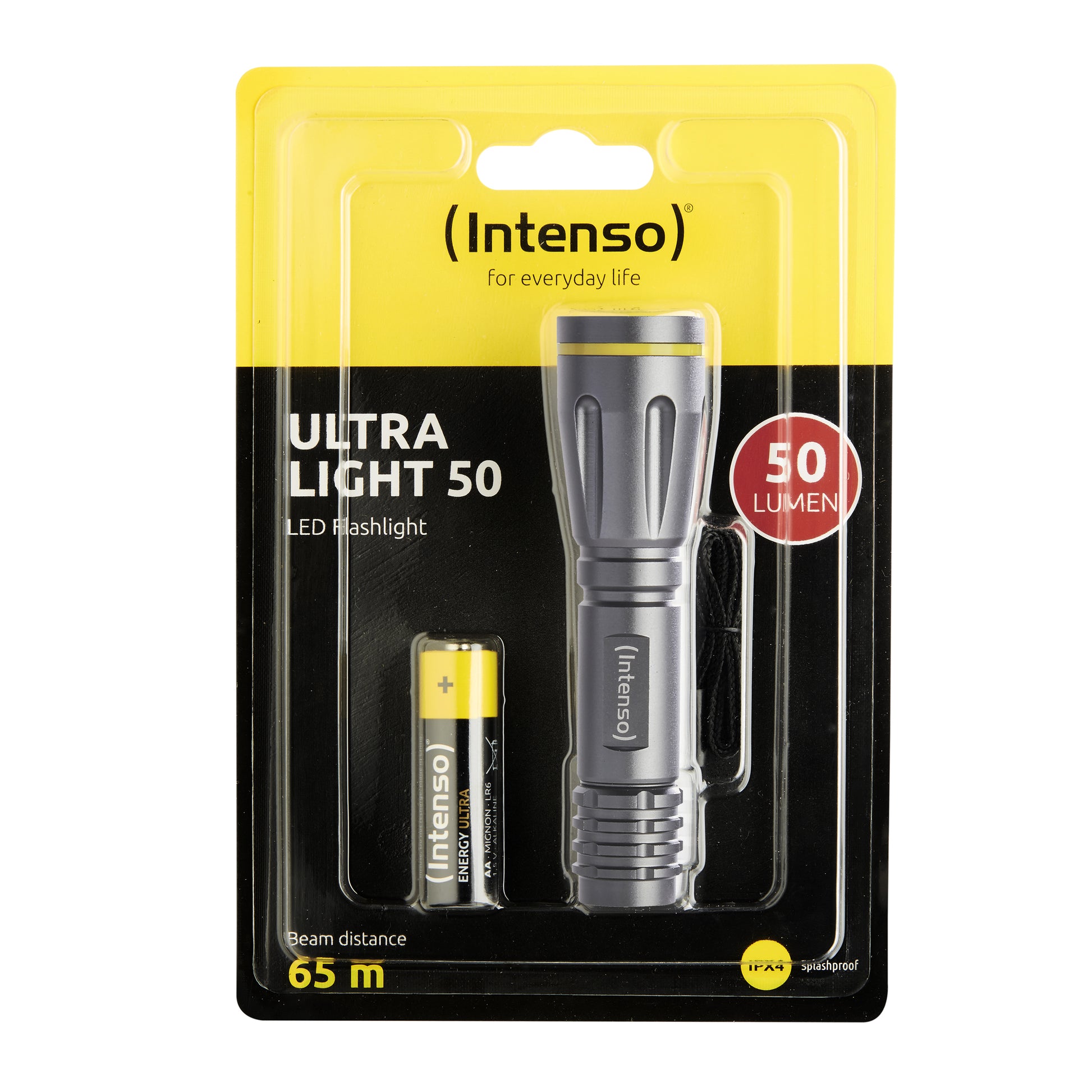Intenso Ultra Light Taschenlampe 50 – IPX4, Modi Eco/Ultra/Flacker, inkl. 1×AA