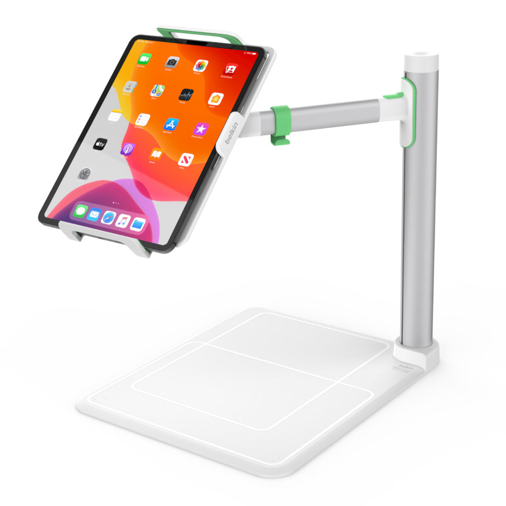 Belkin Tablet Stage 2.0 Tablet-Ständer – für 7–12,9", schwenkbar, verbessertes Kabelmanagement – Weiss