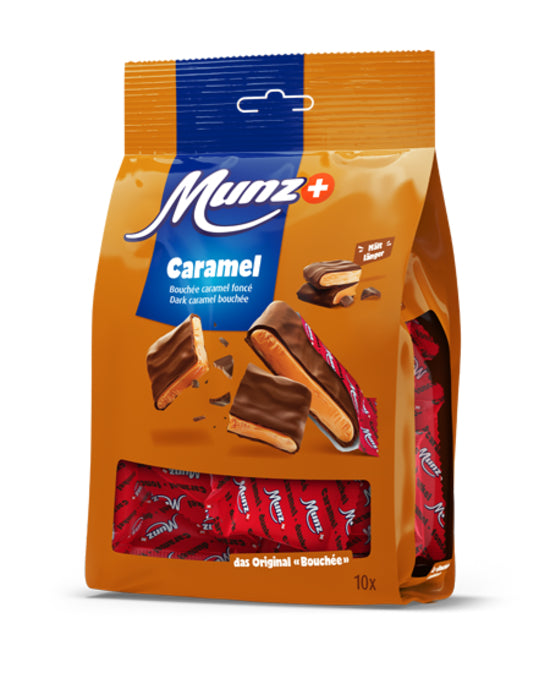 Maestrani Munz Caramel – Dunkle Schokolade – 190 g