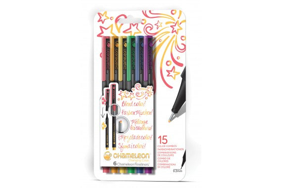 Chameleon Fineliner – 6er-Set – 0,3 mm – 6 Farben – sortiert