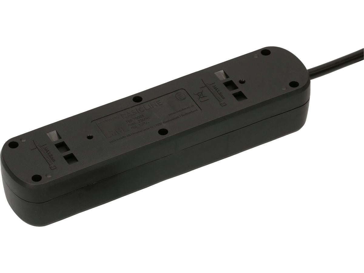 Max Hauri AG Max Hauri Basic-Line V2 – Steckdosenleiste, 5× T13, mit Schalter, 5 m, Stecker T12