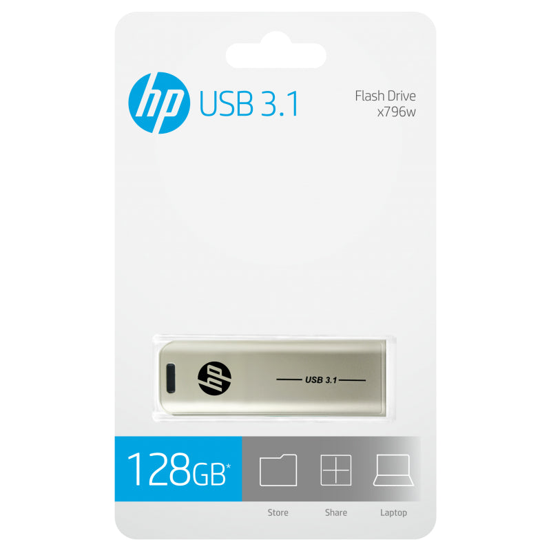 HP X796W – 128 GB, USB Typ-A 3,2 Gen 1 (3,1 Gen 1), 75 MB/s, Silber