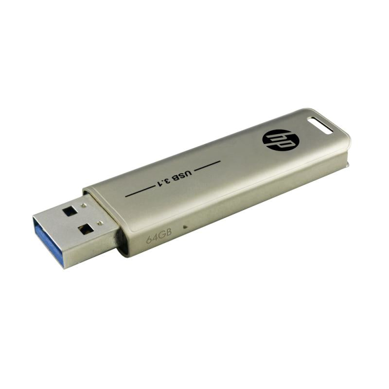 HP x796w USB-Stick 64 GB – USB-A 3.2 Gen 1, 75 MB/s Lesen, Dia, Schlüsselanhänger, Silber
