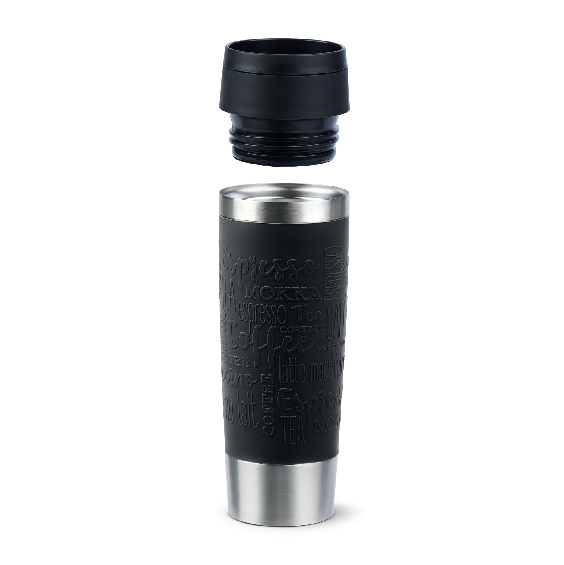 EMSA Travel Mug Classic Thermobecher 500 ml – doppelwandig 4 h heiss/8 h kalt, Edelstahl, schwarz