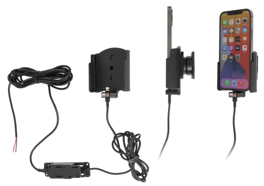 Brodit Auto-Halterung, Lüftung, mit Ladefunktion, 360° drehbar, neigbar – für iPhone 12/12 Pro – Schwarz, AB