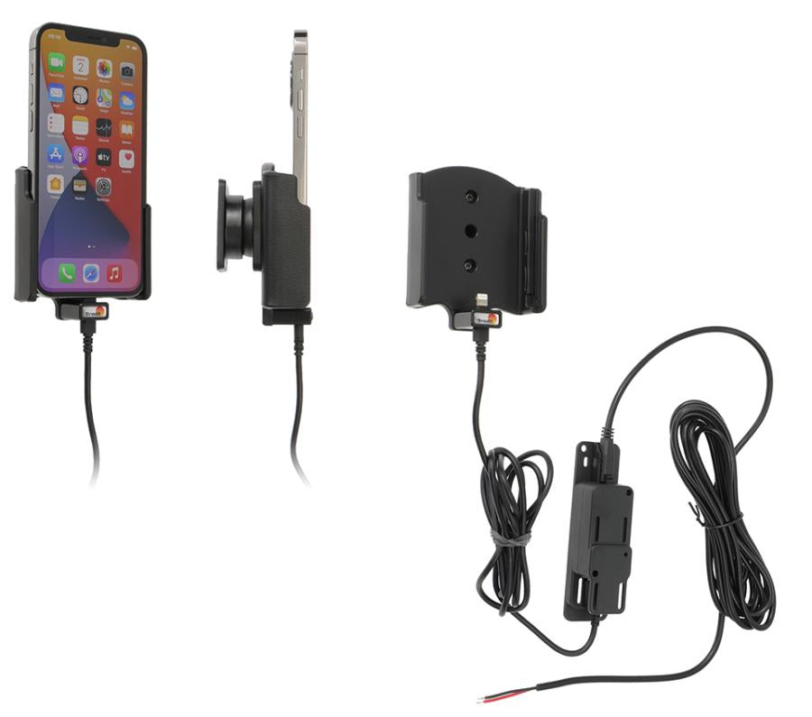 Brodit Auto-Halterung, Lüftung, mit Ladefunktion, 360° drehbar, neigbar – für iPhone 12/12 Pro – Schwarz, AB