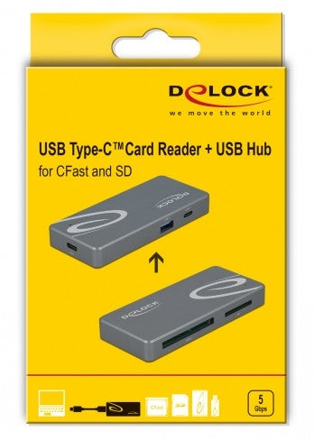 DeLOCK Multiport-Adapter – USB-C, 1× USB-A, 1× USB-C, CFast, SD, für Windows/Mac
