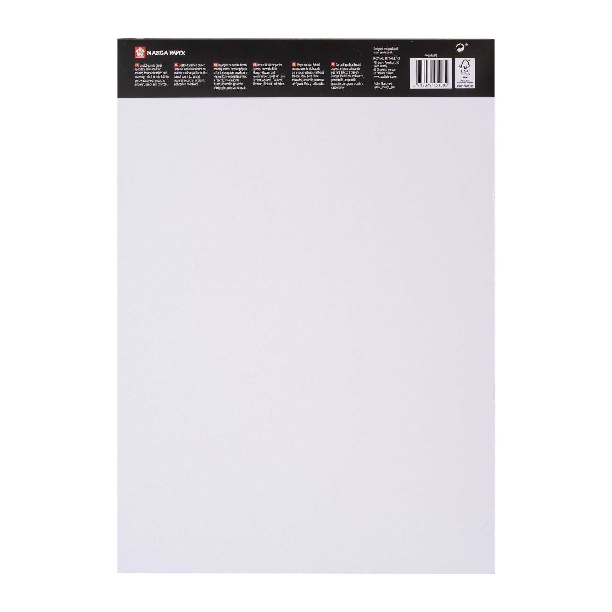 Sakura Zeichenblock – A3, 250 g/m², weiss, glatt, 20 Blatt