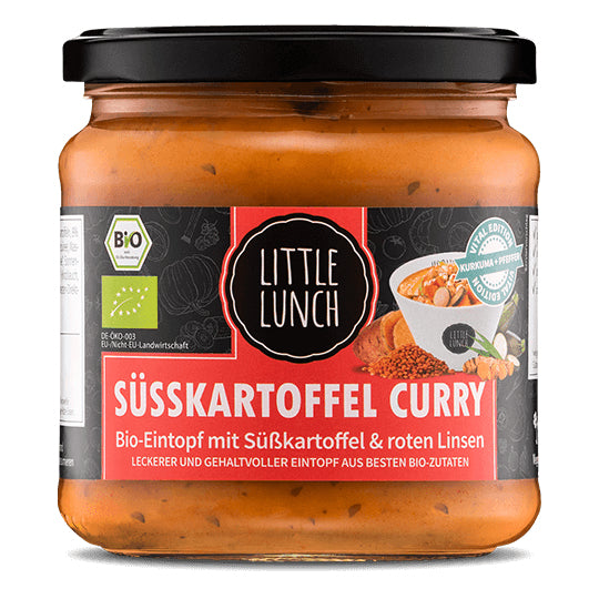 Little Lunch Eintopf Süsskartoffel & rote Linsen Bio, laktosefrei, Dose – 350 ml