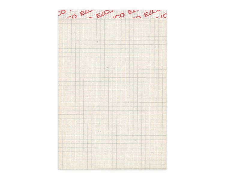 Elco Notizblock – A6 – kariert 4 mm – 100 Blatt – 65 g/m², perforiert, grau, Blauer Engel