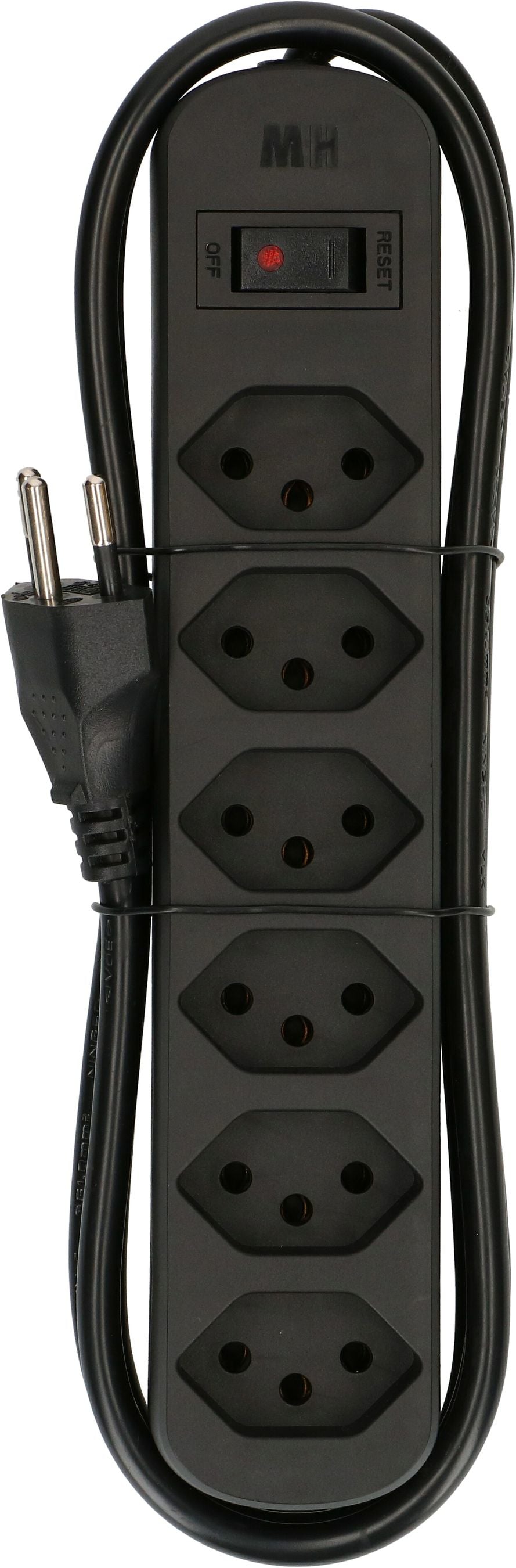 Max Hauri AG Max Hauri Steckdosenleiste – 6×T13, 1,5 m, Schalter, IP20