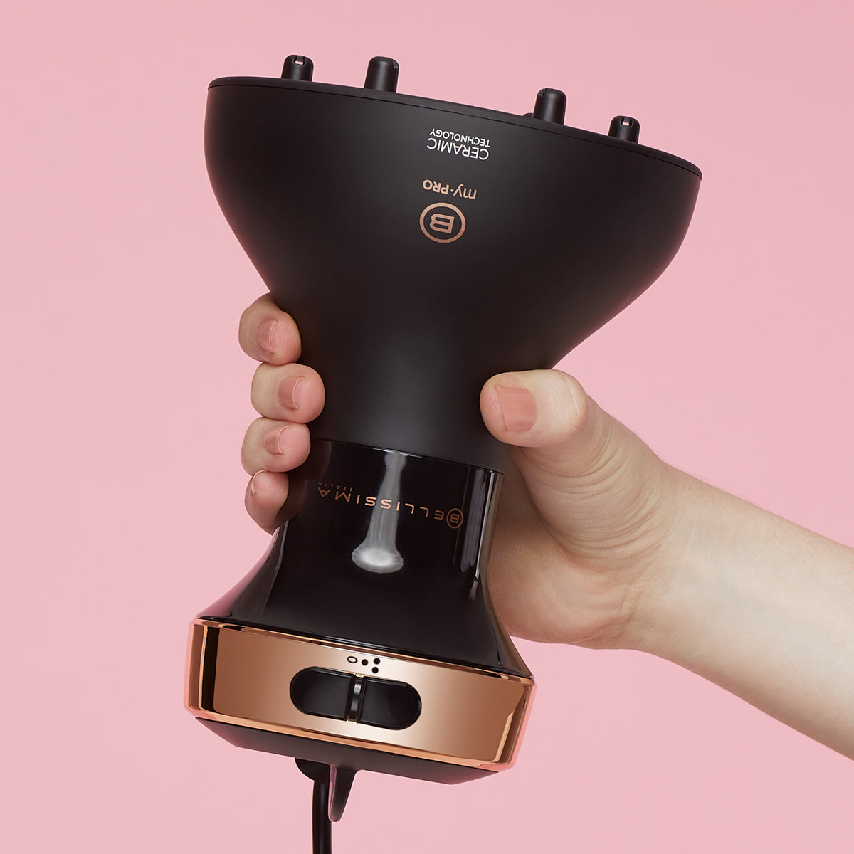 Bellissima Lockenwickler Diffon Ceramic DF1 3000 – Keramikbeschichtung, 700 W, 2 Stufen – Schwarz/Rosegold