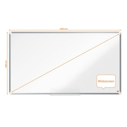 Nobo Whiteboard – 123,6 × 70,5 cm, Emaille, magnetisch, Aluminiumrahmen, Wandmontage