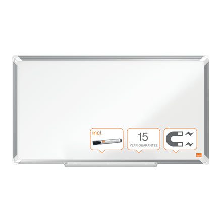 Nobo Whiteboard – 72 × 41 cm, lackierter Stahl, magnetisch, Aluminiumrahmen, Wandmontage