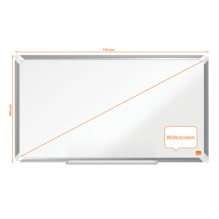 Nobo Whiteboard – 72 × 41 cm, lackierter Stahl, magnetisch, Aluminiumrahmen, Wandmontage