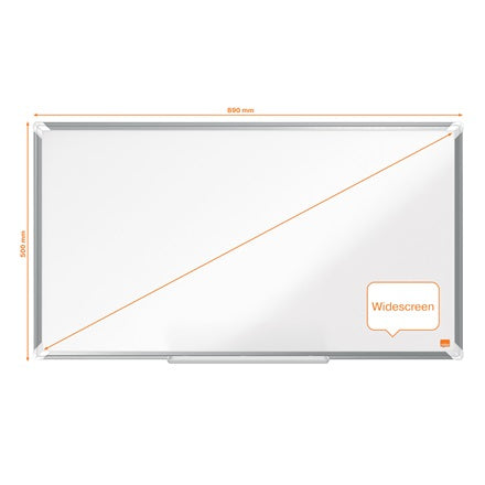 Nobo Premium Plus Whiteboard – Emaille, magnetisch, Aluminiumrahmen – 90,5×51,7 cm