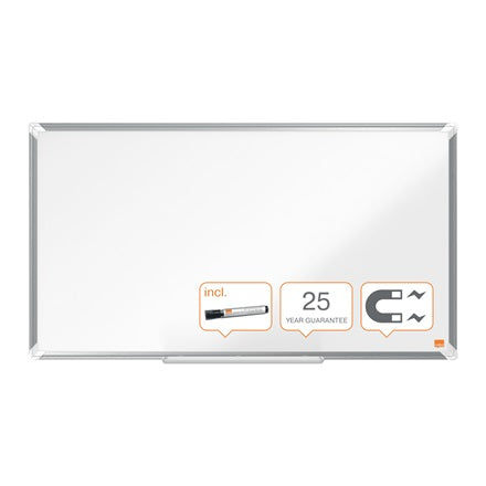 Nobo Premium Plus Whiteboard – Emaille, magnetisch, Aluminiumrahmen – 90,5×51,7 cm