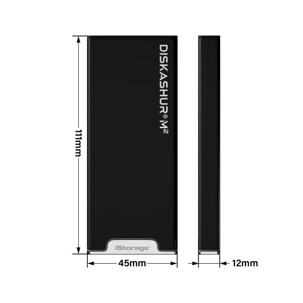 iStorage diskAshur M2 – 240 GB M.2 SSD, USB 3.2 Gen 1 (USB-C/USB-A), FIPS 140-3 Level 3, PIN