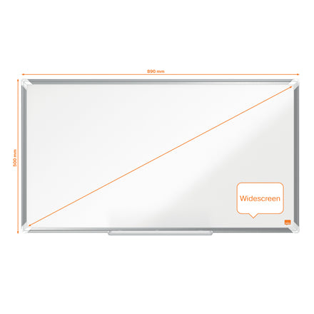 Nobo Whiteboard – 90 × 51 cm, Stahl, magnetisch, Aluminiumrahmen, inkl. Stifteablage, Montagesatz