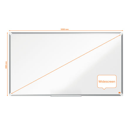 Nobo Whiteboard – 122 × 69 cm, lackierter Stahl, magnetisch, Aluminiumrahmen, Wandmontage