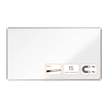 Nobo Whiteboard – 156 × 88 cm, lackierter Stahl, magnetisch, Aluminiumrahmen, Wandmontage