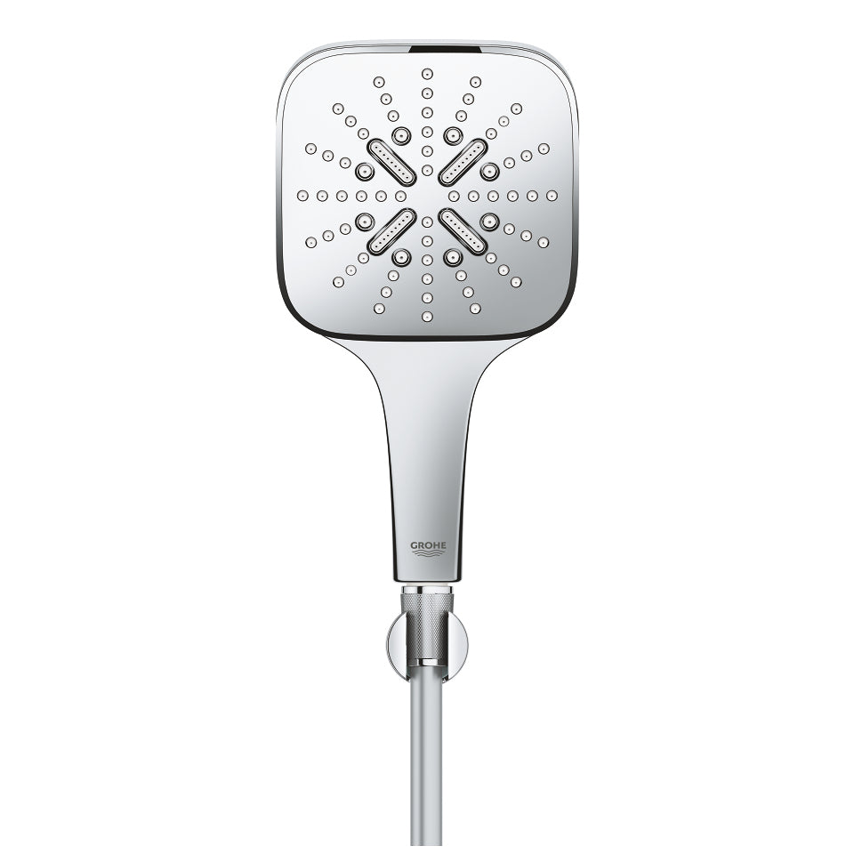 GROHE Handbrause Rainshower 130 – Schlauch 150 cm, Chrom, Wandmontiert