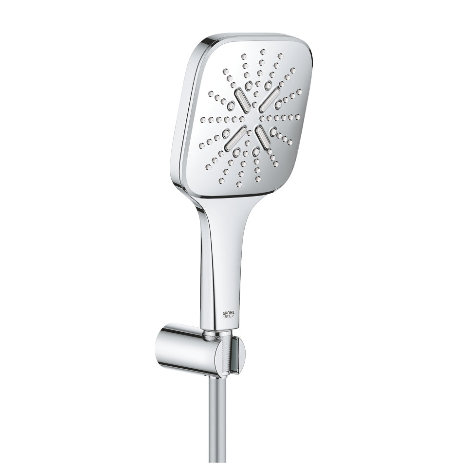 GROHE Handbrause Rainshower 130 – Schlauch 150 cm, Chrom, Wandmontiert