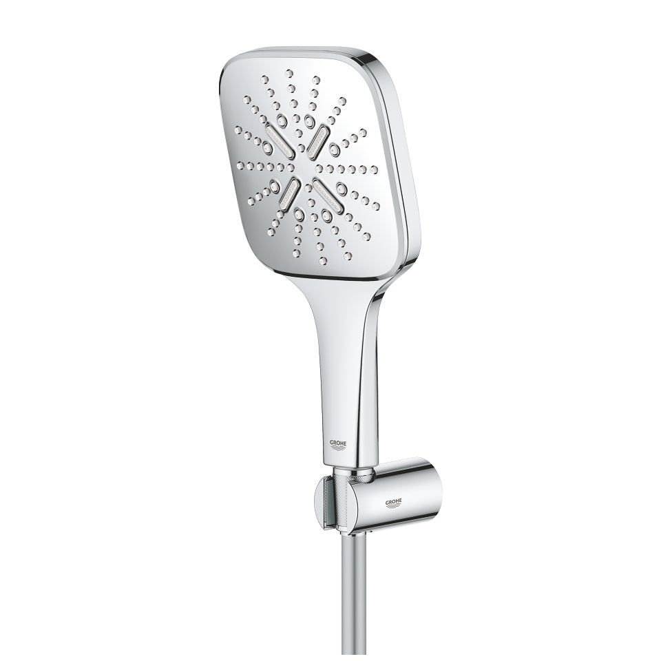 GROHE Handbrause Rainshower 130 – Schlauch 150 cm, Chrom, Wandmontiert