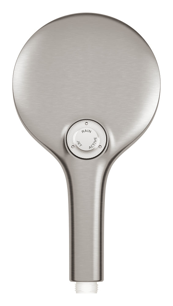 GROHE Handbrause Rainshower SmartActive 130 – Ø13 cm, Edelstahl, Wandmontiert, Supersteel