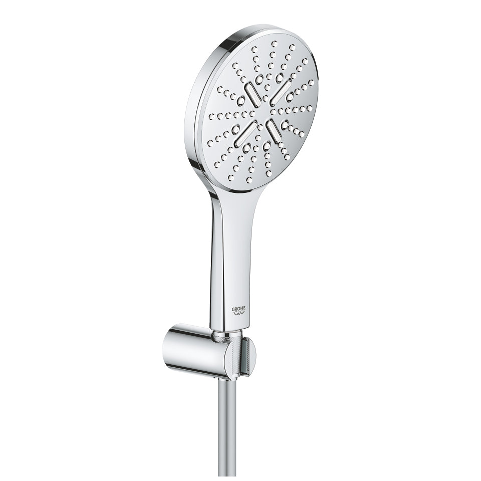 GROHE Handduschbrause Rainshower 130 – Messing verchromt, 3 Strahlarten, 1,5 m Schlauch, Wandmontiert