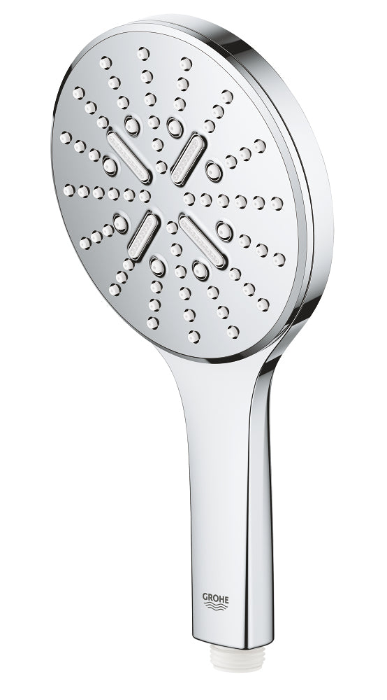 GROHE Handbrause Rainshower 130 – Ø13 cm, Edelstahl, Wandmontiert, Chrom