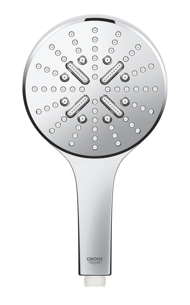 GROHE Handbrause Rainshower 130 – Ø13 cm, Edelstahl, Wandmontiert, Chrom