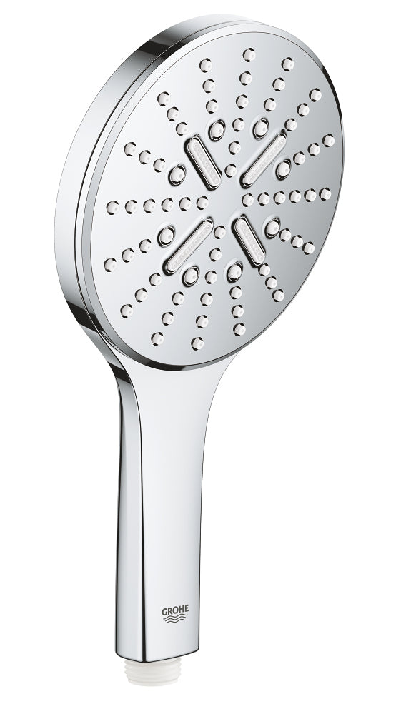 GROHE Handbrause Rainshower 130 – Ø13 cm, Edelstahl, Wandmontiert, Chrom