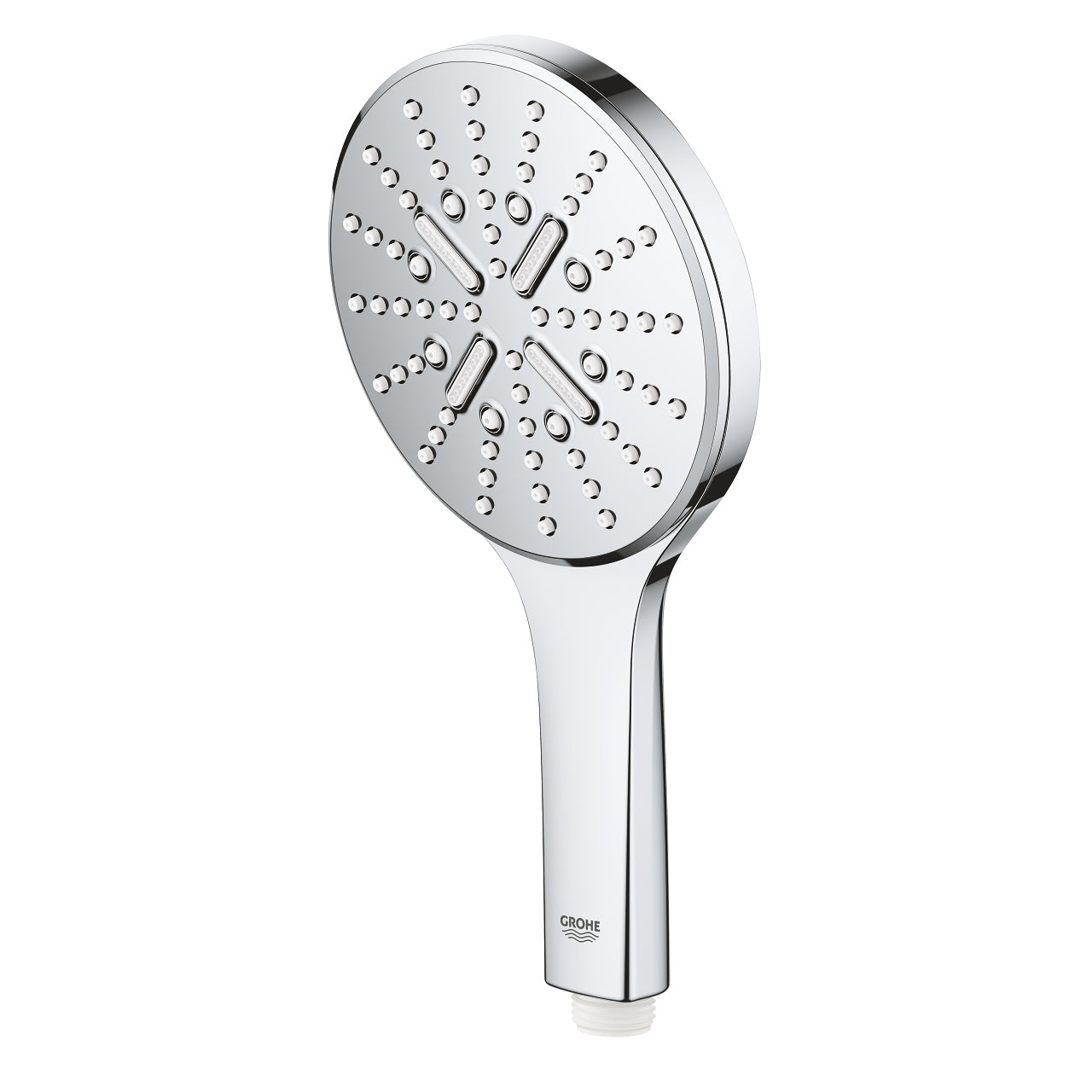 GROHE Handbrause Rainshower 130 – Ø13 cm, Edelstahl, Wandmontiert, Chrom