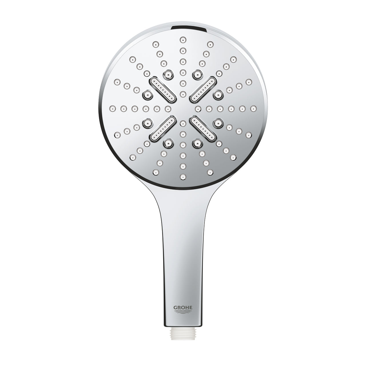 GROHE Handbrause Rainshower 130 – Ø13 cm, Edelstahl, Wandmontiert, Chrom