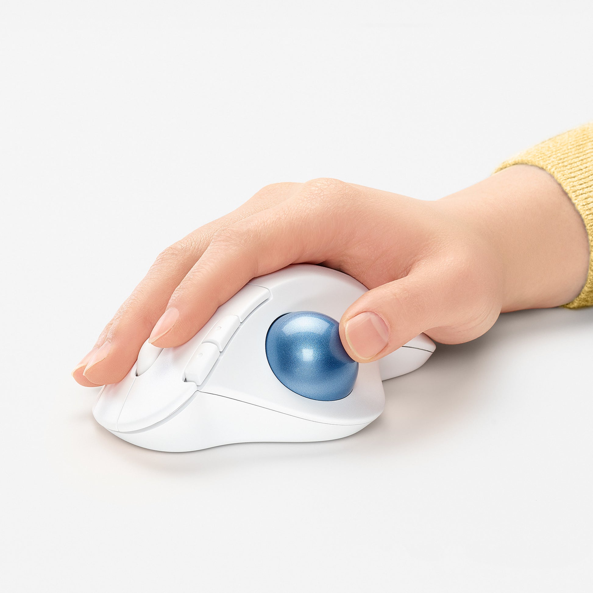 Logitech ERGO M575 – Trackball-Maus – Kabellos (Bluetooth/2,4 GHz), rechts, Weiss