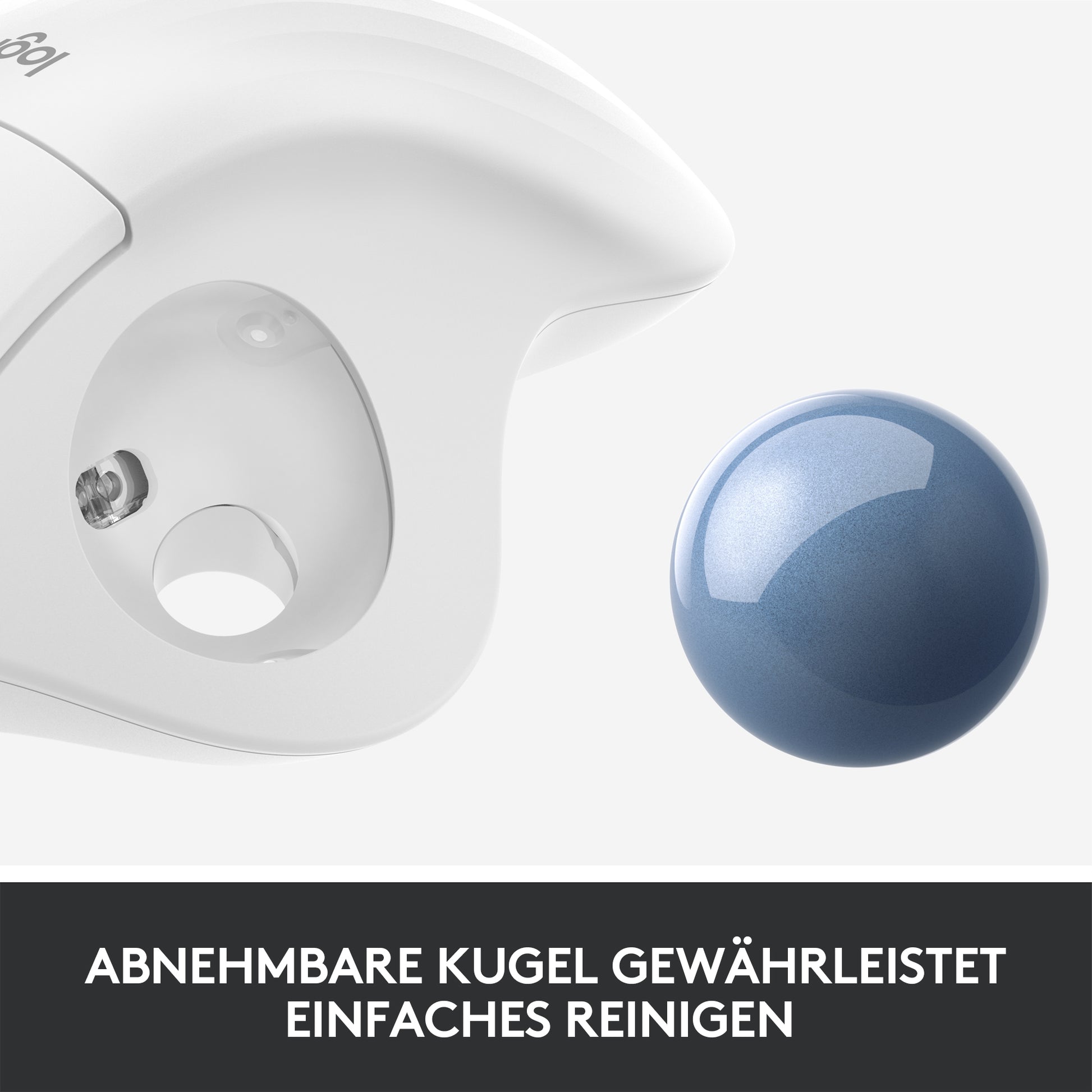 Logitech ERGO M575 – Trackball-Maus – Kabellos (Bluetooth/2,4 GHz), rechts, Weiss