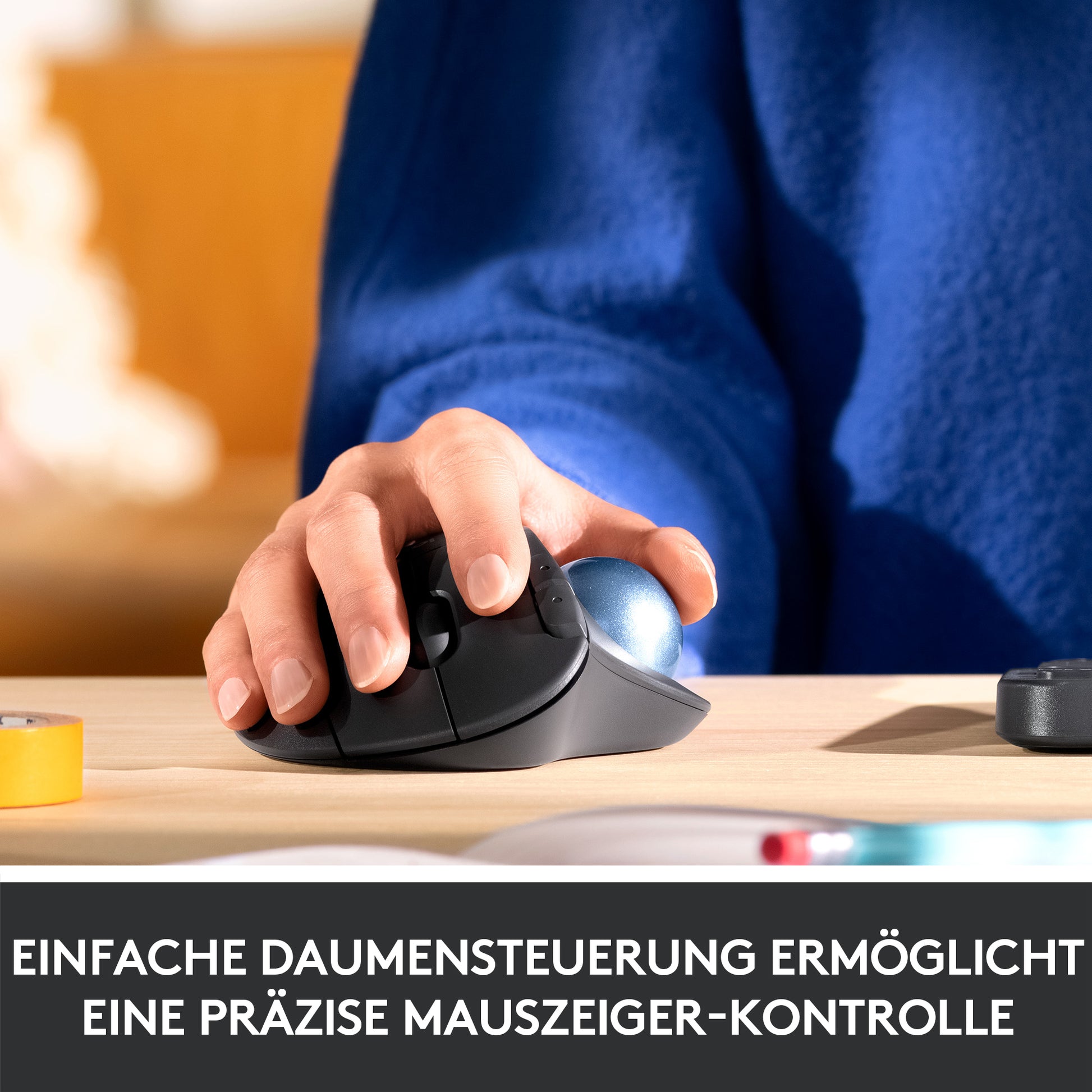 Logitech ERGO M575 – Trackball-Maus – Kabellos (Bluetooth/2,4 GHz), rechts, Weiss