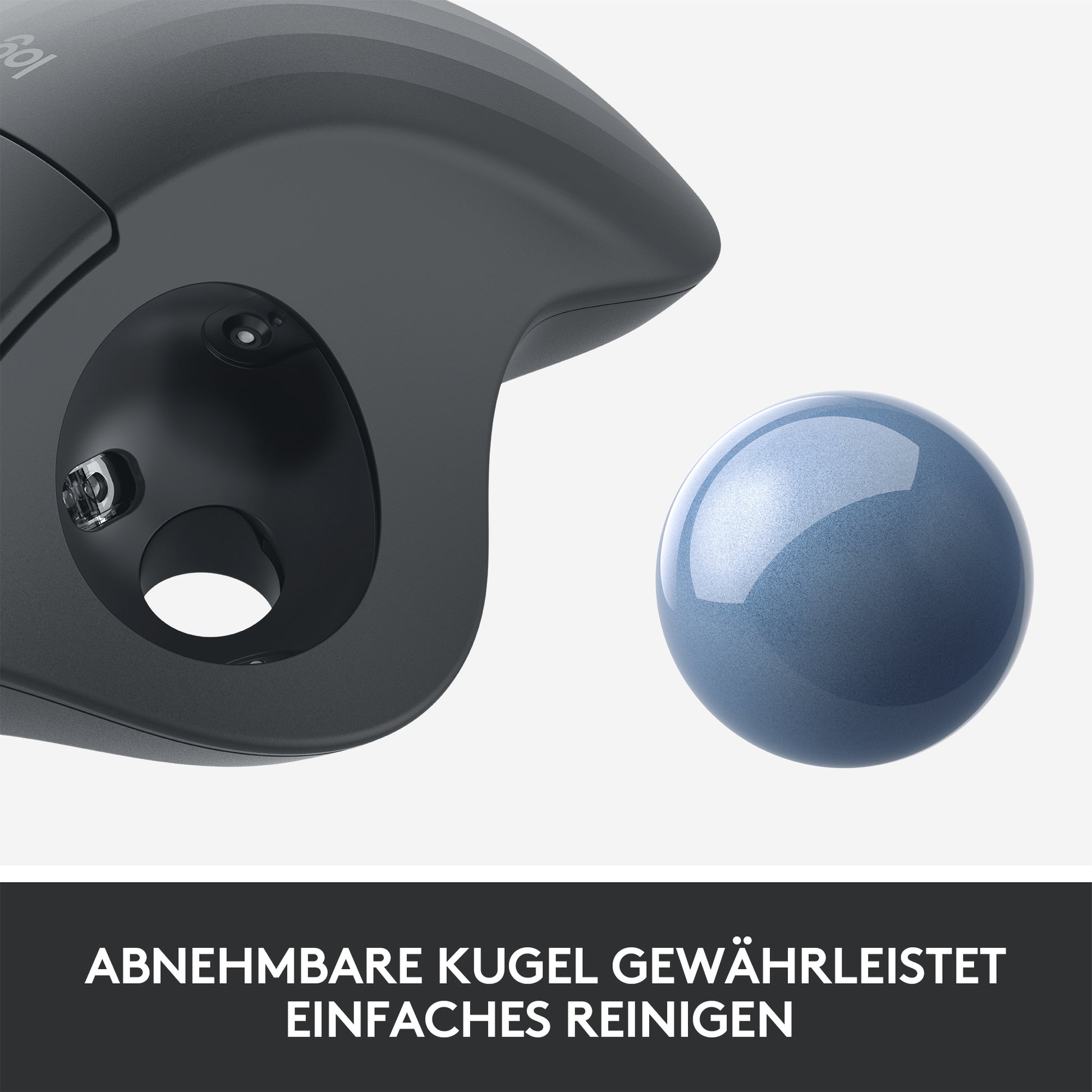 Logitech Ergo M575 Ergonomische Maus – kabellos, Bluetooth + 2,4 GHz, 4 Tasten, für Rechtshänder, schwarz