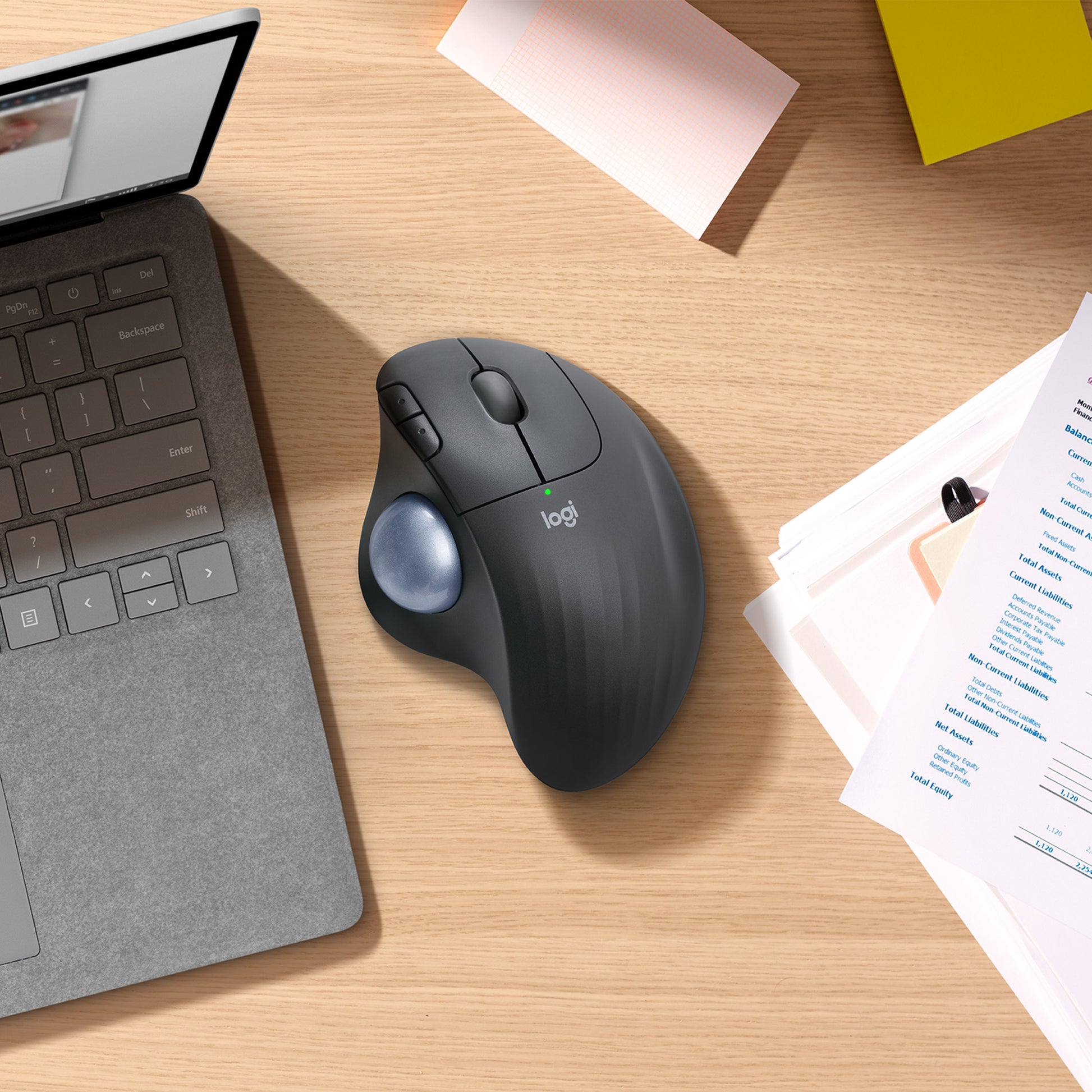 Logitech ERGO M575 – Trackball-Maus – Kabellos (Bluetooth/2,4 GHz), rechts, Weiss