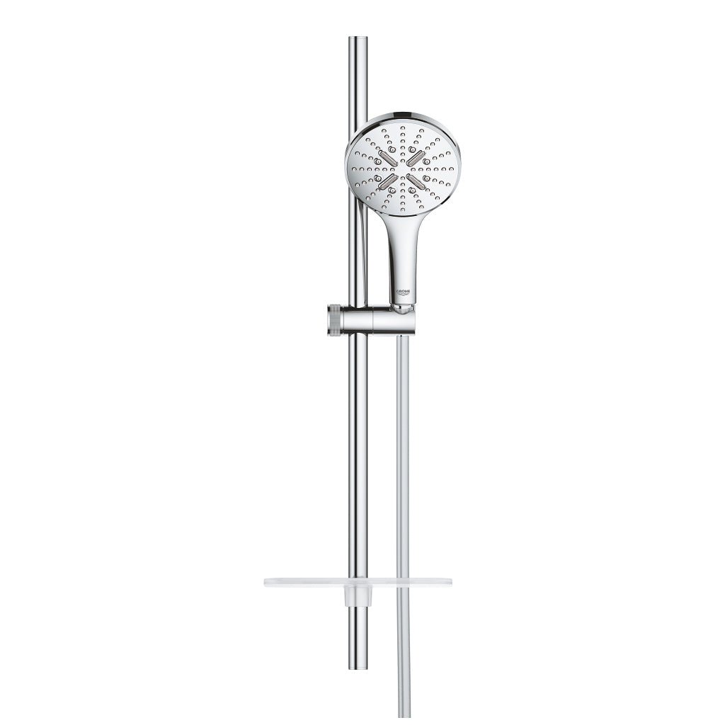 GROHE Brausestangenset Rainshower SmartActive 130 – Ø13 cm, Schlauch 175 cm, Messing, Wandmontiert, Chrom